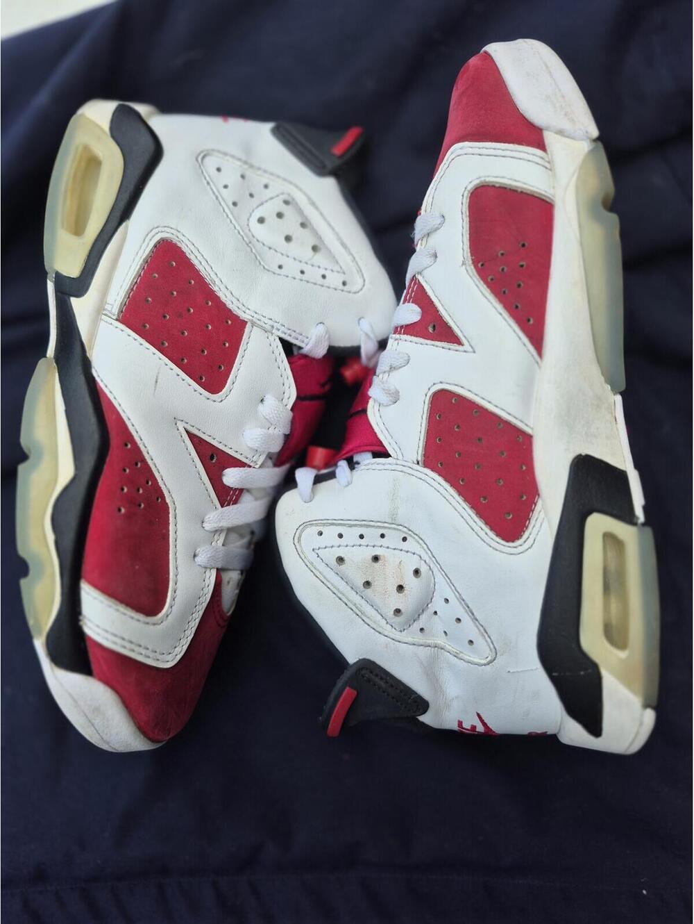 Air Jordan 6 AJ6 Retro White/University Red Size 6Y Used